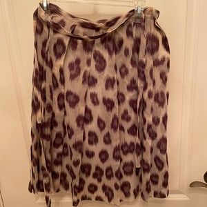 Lafayette 148 NY Leopard Print Midi Skirt Size 2